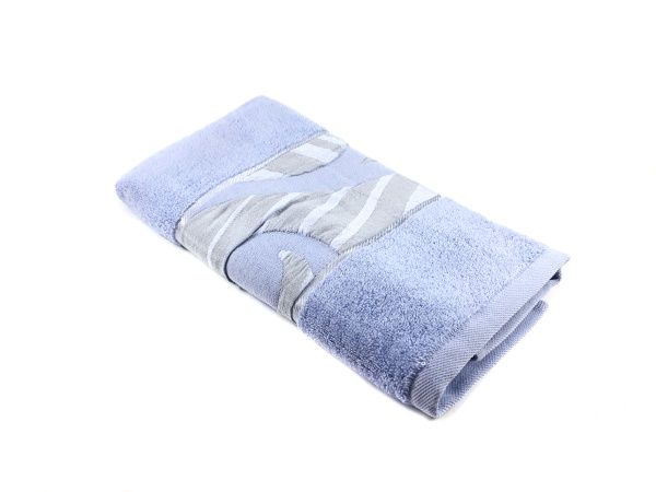 Полотенце махровое ВОЛНА 50х90 цв, Джинсовый, QD-0489, пл. 550гр. Узбекистан. АД