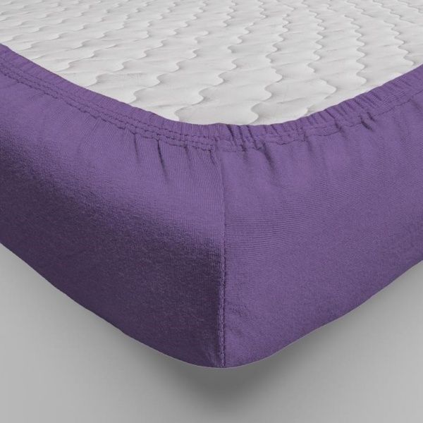 Простынь трикотажная на резинке,200х200 фиолетовый, 0010-11"Текстильный городок"