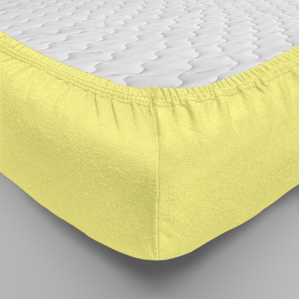 Простынь трикотажная на резинке,180х200 нежно-желтый, 0010-3 "Текстильный городок"