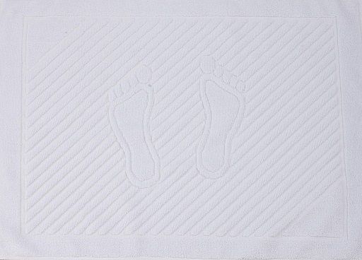 Коврик махровый для ног белый 50х70 "Ножки", пл.600 г/м2, Узбекистан арт. BS