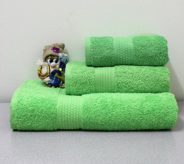 Полотенце махровое 40х70 салат 450 гр. Узбекистан