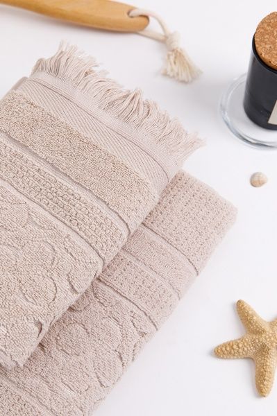 Полотенце махровое г/к, жаккардовое "Сахара" 50х85, цв. песок-53019, пл. 500г/м2