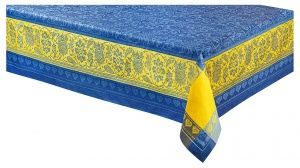 Скатерть "Бабочки"170х140 жаккард.полулен, синий/желтый,арт. 01С-58ЯК