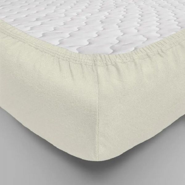 Простынь трикотажная на резинке,180х200 молочный ,0010-6 "Текстильный городок"