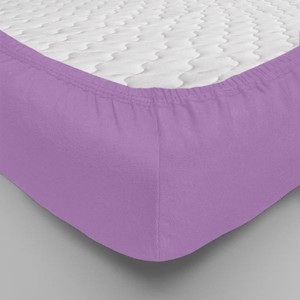 Простынь трикотажная на резинке,200х200 сирень, 0010-19"Текстильный городок"