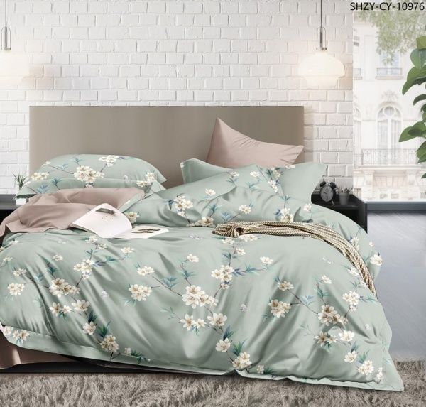 Постельное белье Поплин набивной рис № 6699 2х сп.евро пр (под175х215,пр 220х240,нав.50х70-2 шт),