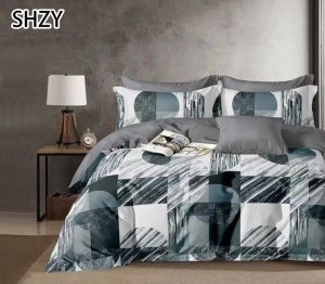 Постельное белье Поплин набивной рис № 6774  Евро (под 200х220,пр 220х240,нав. 70х70-2шт.и 50х70-2ш)