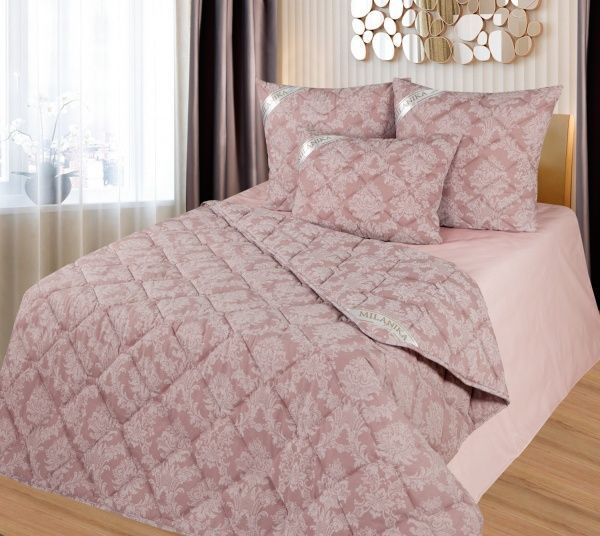 Одеяло Премиум Лайт "Льняное волокно", 200х220 см., чехол поплин жаккард "Миланика"