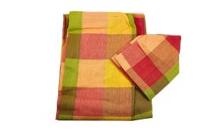 ВВТ К-т для сауны 2х-предм.(парео,шапочка) мужской,п/лен клетка цветная