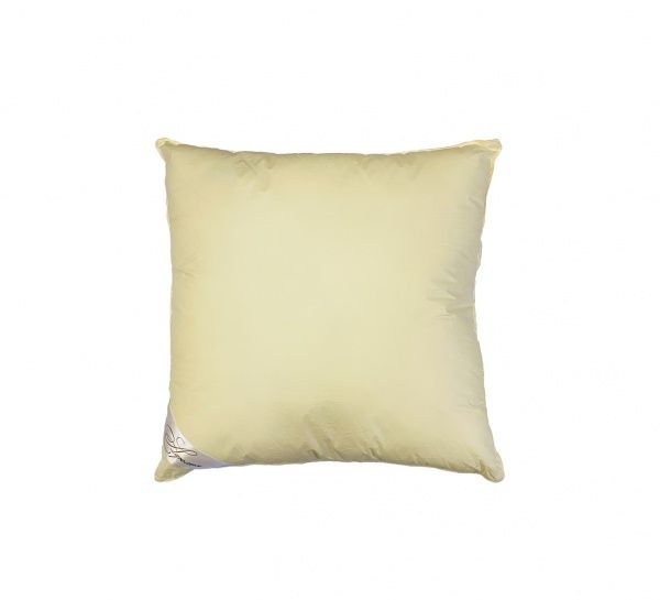 Подушка "Лебяжий пух" "Гармония", 68х68, чехол тик/сатин, цв. сливочный