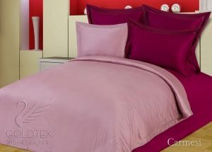 Постельное белье бамбук однотонный Евро, Carmesi "ГолдТекс"