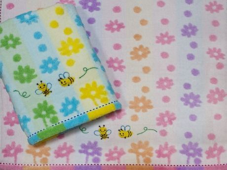 Полотенце махровое 68х136, Пчелка, Китай, Северный город, арт. LI10-126В1