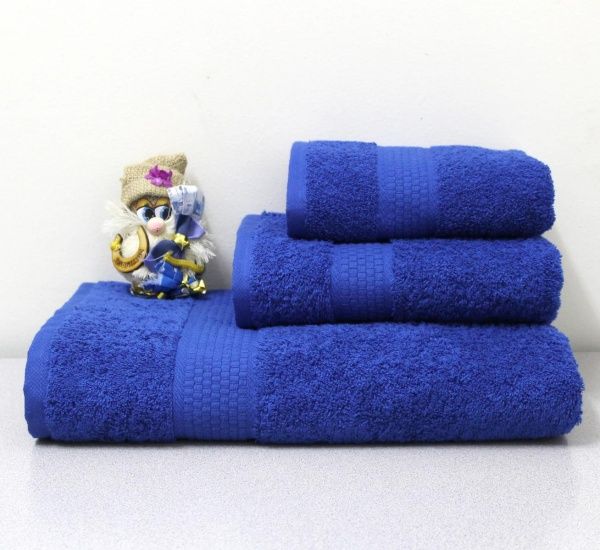 Полотенце махровое 50х90 ярко-синий 450 гр. Узбекистан