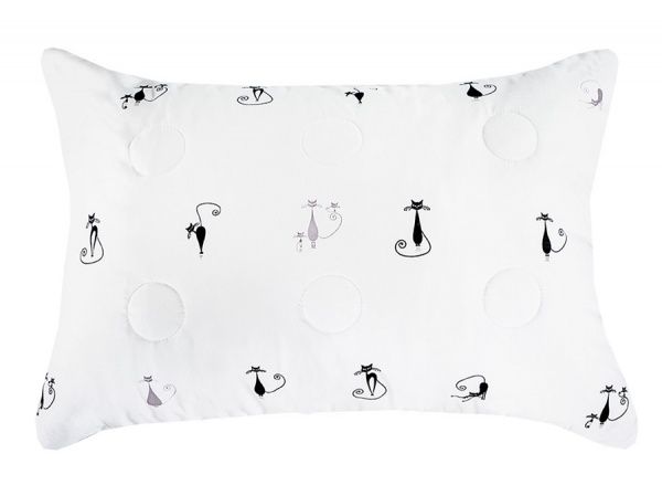 Подушка "Экофайбер" 50х72, стёганная, ткань brushed-твилл, рис. Флосси