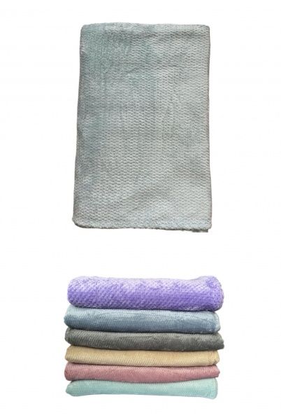 Плед микрофибра, 200х220, "Ананас", г/крашенный, цв. бирюзовый