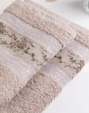 Полотенце махровое г/к, жаккардовое "Прованс" 70х135, цв. св-фиолетовый-1908216, пл. 460г/м2